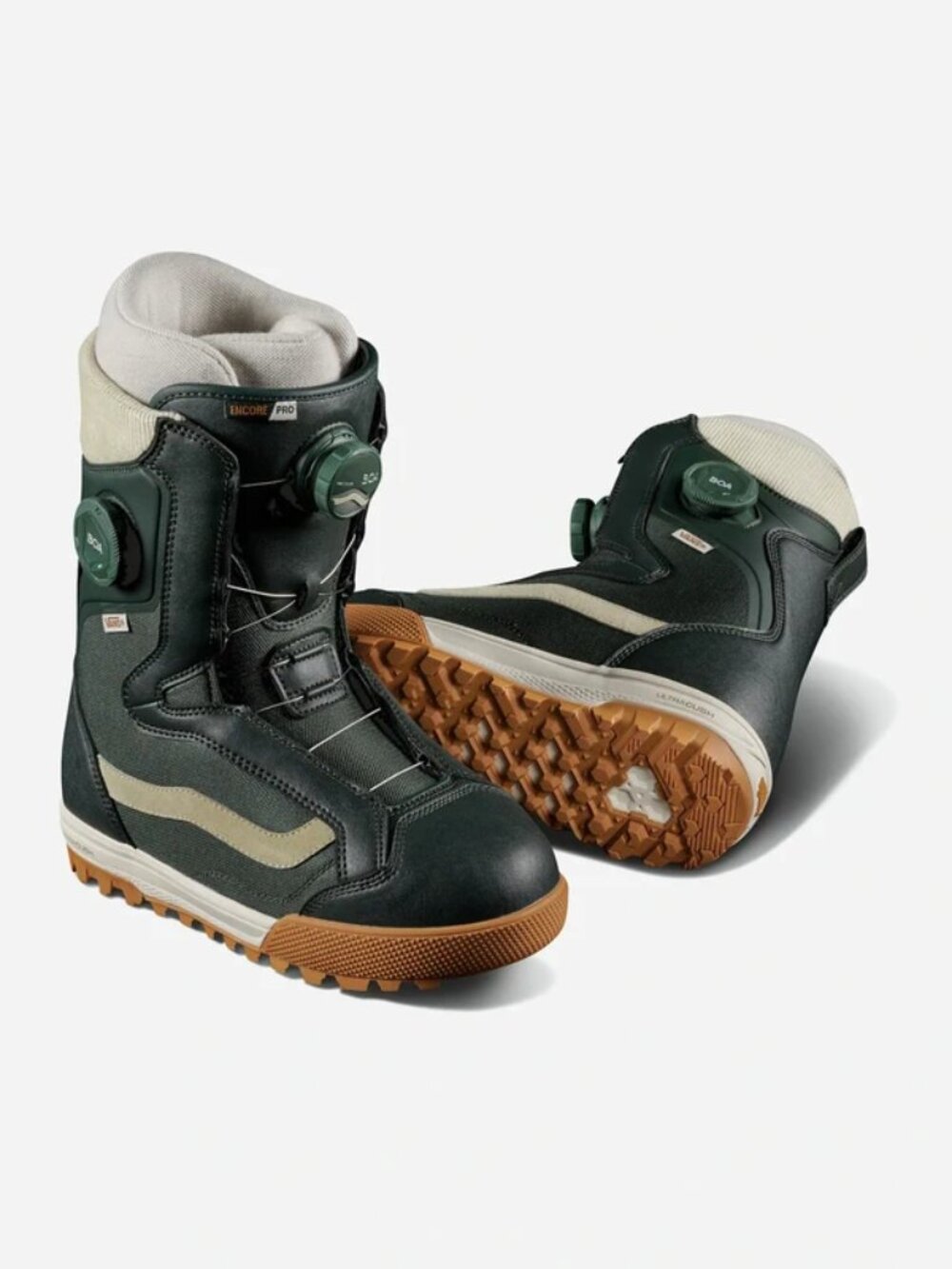 Like New Vans Encore Pro BOA Women's Snowboard Boot, Dark Green, Size 8